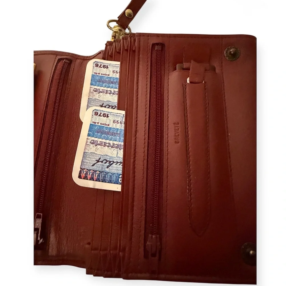 LE TIERCE MAROQUINIER PARIS VINTAGE LEATHER WRISTLET/CLUTCH NWT! - Picture 13 of 16